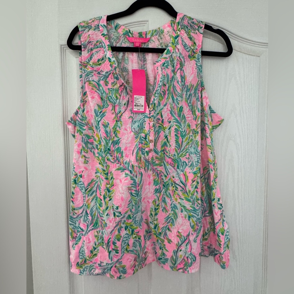 Lilly pulitzer essie top in multi unicorn of the sea NWT sz XXL